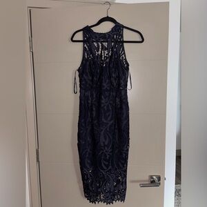 Bardot Midnight Blue Lace Midi Dress